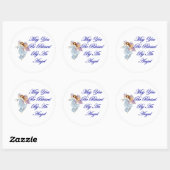 Mögen Sie von einem Engel gesegnet werden? Runder Aufkleber (Blatt)