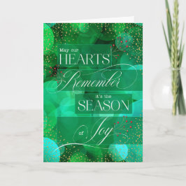 Mögen unsere Herzen an die Jahreszeit der Freude d Feiertagskarte