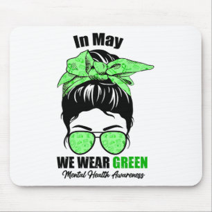 Mögen wir Green Messy Bun Mental Health Awards tra Mousepad