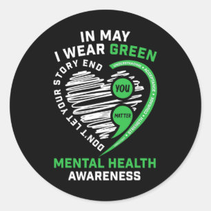 Mögen wir Green Semicolon Mental Health Awards tra Runder Aufkleber