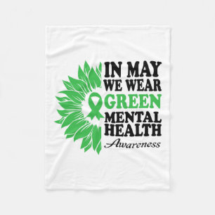 Mögen wir Grün für den Mental Health Awareness Mon Fleecedecke