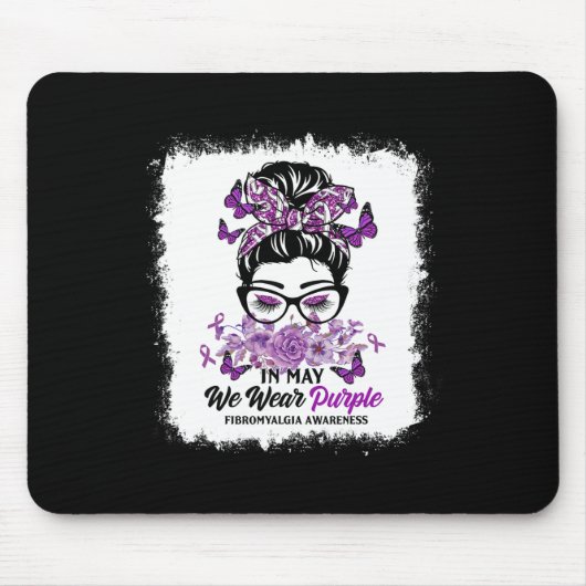 Mögen wir Lila Messy Bun Fibromyalgia Awarenes tra Mousepad (Vorne)