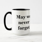 Mögen wir nie vergessen tasse (Links)