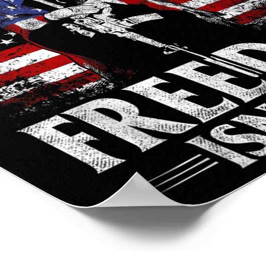 Mögen wir niemals die Freiheit als freie Flagge de Poster (Ecke)