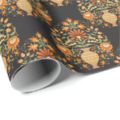 Moghul-Fantasie: Retro-Blumenopulenz Geschenkpapier (Rolleneckpunkt)