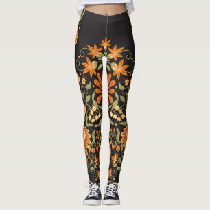 Moghul-Fantasie: Retro-Blumenopulenz Leggings