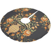 Moghul-Fantasie: Retro-Blumenopulenz Polyester Weihnachtsbaumdecke (Schrägansicht)