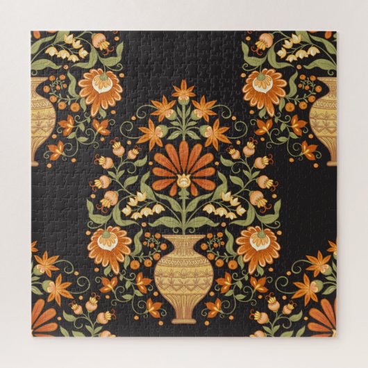 Moghul-Fantasie: Retro-Blumenopulenz Puzzle (Vertikal)