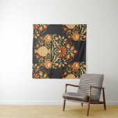Moghul-Fantasie: Retro-Blumenopulenz Wandteppich (Beispiel (Horizontal))