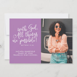 Möglich mit Gott-Schrift-Foto-Abschluss Ankündigung