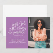 Möglich mit Gott-Schrift-Foto-Abschluss Ankündigung (Vorne/Hinten)