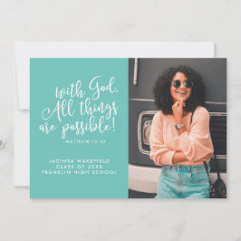 Möglich mit Gott-Schrift-Foto-Abschluss Ankündigung