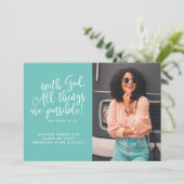 Möglich mit Gott-Schrift-Foto-Abschluss Ankündigung (Stehend Vorderseite)