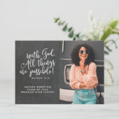 Möglich mit Gott-Schrift-Foto-Abschluss Ankündigung (Stehend Vorderseite)