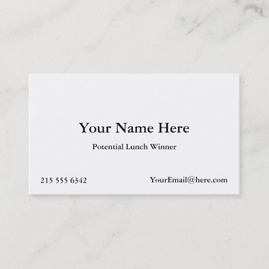 Mögliche Mittagessen-Sieger-Visitenkarten Visitenkarte (Vorderseite)