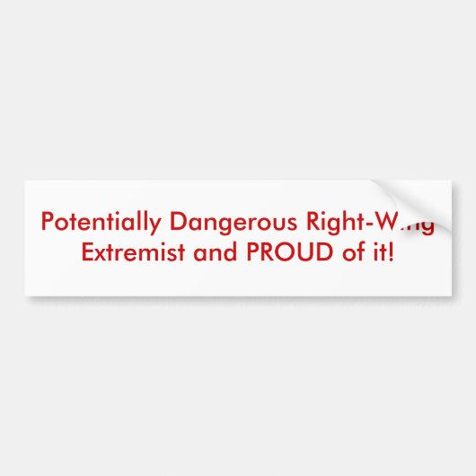 Möglicherweise gefährlicher rechter Extremist und… Autoaufkleber (Vorne)