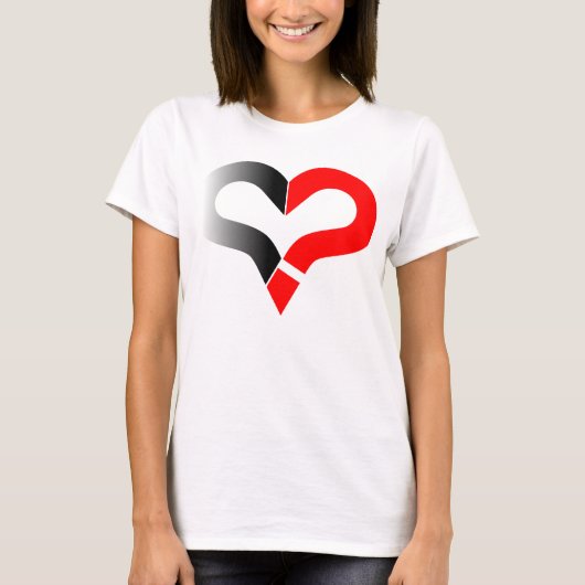 Möglichkeit am Romance Herz-Fragezeichen-Shirt T-Shirt (Vorderseite)
