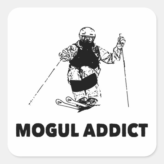 Mogul Addict Quadratischer Aufkleber (Vorderseite)