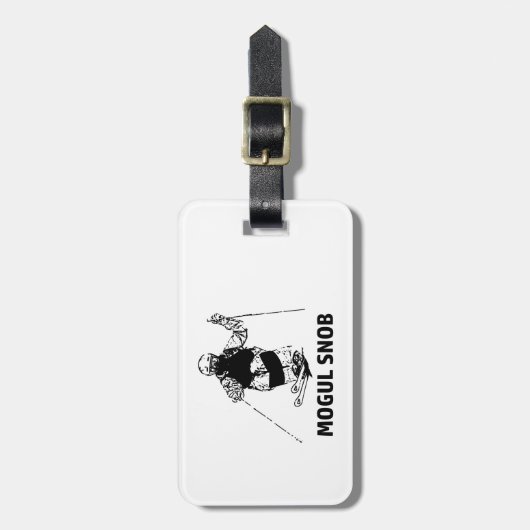 Mogul Skiing Snob Gepäckanhänger (Vorderseite vertikal)