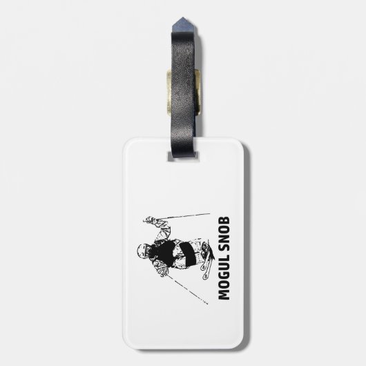 Mogul Skiing Snob Gepäckanhänger (Rückseite vertikal)