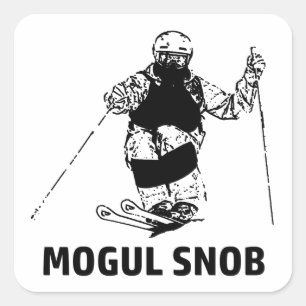 Mogul Skiing Snob Quadratischer Aufkleber