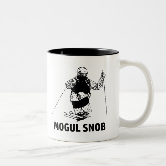 Mogul Skiing Snob Zweifarbige Tasse (Rechts)
