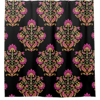 Moguler Blumenpaisley, nahtloses Design. Duschvorhang