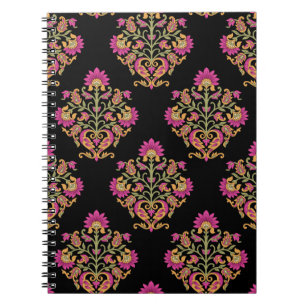 Moguler Blumenpaisley, nahtloses Design. Notizblock