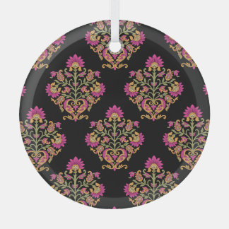 Moguler Blumenpaisley, nahtloses Design. Ornament Aus Glas