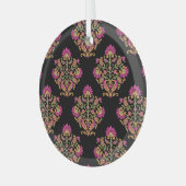 Moguler Blumenpaisley, nahtloses Design. Ornament Aus Glas (Vorderseite links)