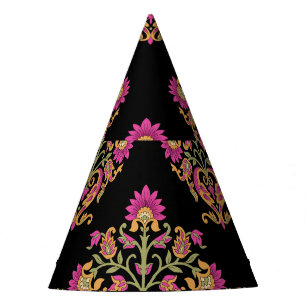Moguler Blumenpaisley, nahtloses Design. Partyhütchen