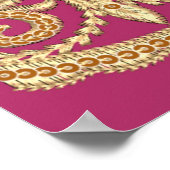 Mogulkunst. Indianisches antikes Gold b Poster (Ecke)