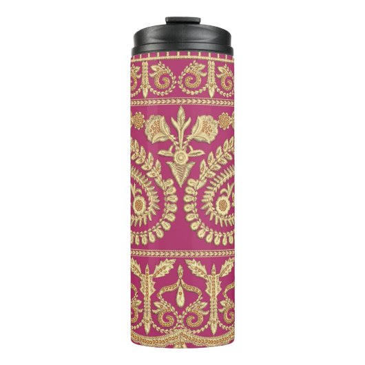 Mogulkunst. Indianisches antikes Gold b Thermosbecher (Vorderseite)