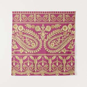 Mogulkunst. Indianisches antikes Gold b Wandteppich