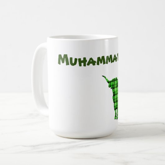 Mohammad Name mit Highland Cow, Coffee Tasse (Vorderseite Links)