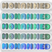 Mohammed Baby Name kawaii 3d Optikkinder Aufkleber (Vorderseite)