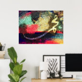 Mohammed (Pbuh), moderne Kalligraphie.. Poster (Heimbüro)