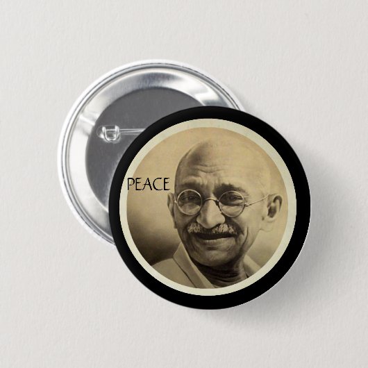 Mohandas Gandhi Button (Vorne & Hinten)