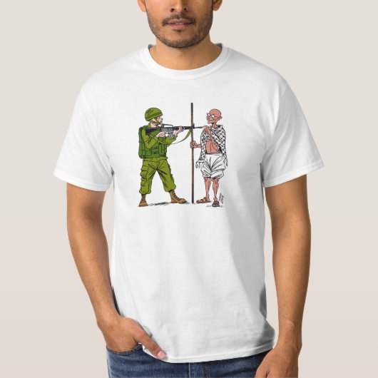 Mohandas Gandhi gegen Gewalt u. Beruf T-Shirt (Vorderseite)