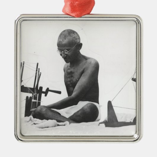 Mohandas Karamchand Gandhi Ornament Aus Metall (Vorne)