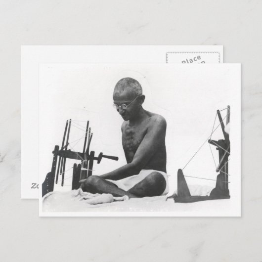 Mohandas Karamchand Gandhi Postkarte (Vorne/Hinten)