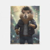 "Mohawk Capybara: Rockin' der Fluss!" Fleecedecke (Vorderseite)