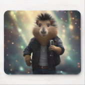 "Mohawk Capybara: Rockin' der Fluss!" Mousepad (Vorne)