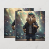 "Mohawk Capybara: Rockin' der Fluss!" Save The Date (Vorne/Hinten)