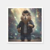 "Mohawk Capybara: Rockin' der Fluss!" Serviette (Vorderseite)