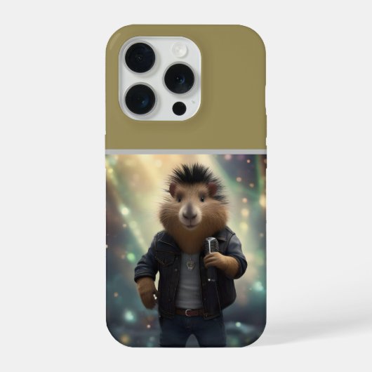 "Mohawk Capybara: Rockt den Fluss!" iPhone Hülle (Rückseite)