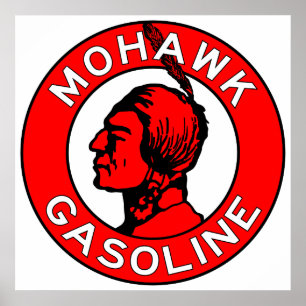 Mohawk Gasoline Vintage-Schild Flachversion Poster