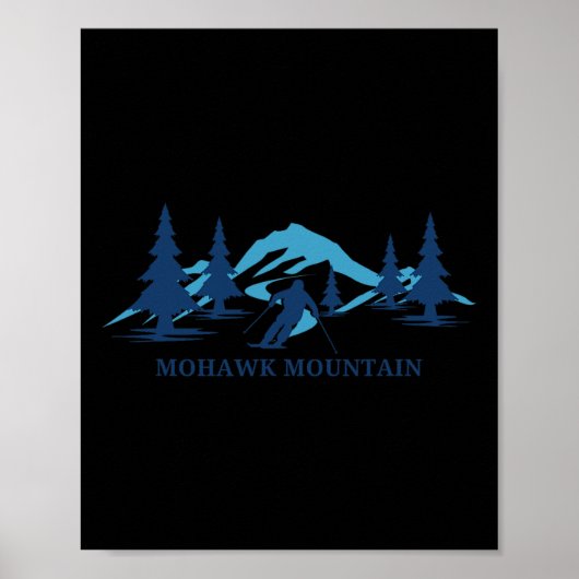 Mohawk Mountain Skiing Ski Resort Skier  Poster (Vorne)