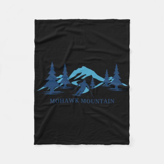 Mohawk Mountain Skiing Ski Resort Skifahrer Fleecedecke (Vorderseite)