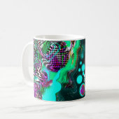 Mohawk Punk Girl Abstrakt Art Kaffeetasse (Vorderseite Links)